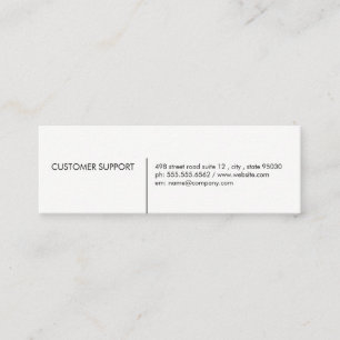 Minimalist Lines / White Mini Business Card