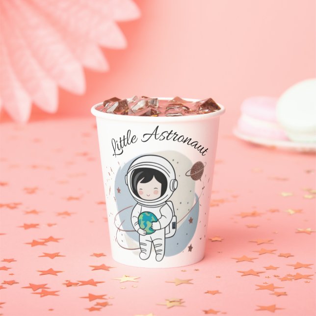 Minimalist Little Astronaut Baby Shower  Paper Cups (Insitu)