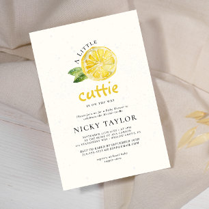 Minimalist Little Cutie Citrus Baby Shower Invitation