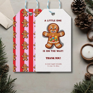 Minimalist Little One Gingerbread Baby Shower Gift Tags
