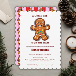 Minimalist Little One Gingerbread Baby Shower Invitation