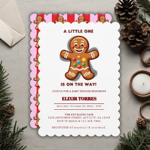 Minimalist Little One Gingerbread Baby Shower Invitation