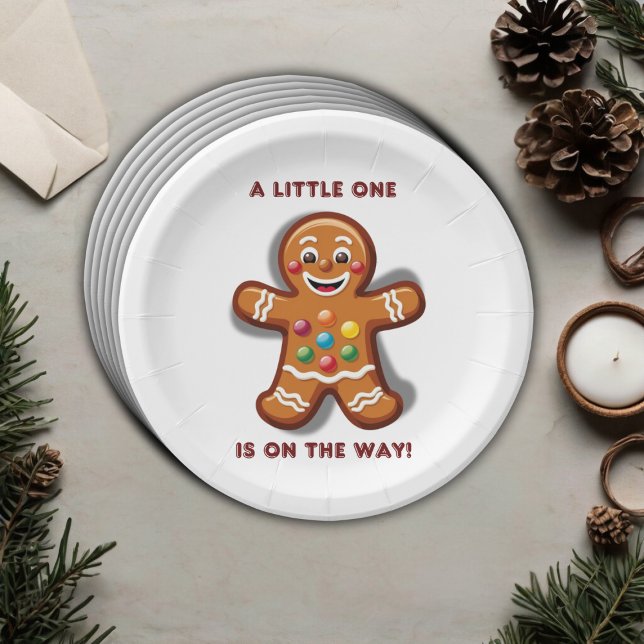 Minimalist Little One Gingerbread Baby Shower Paper Plate (Creator Uploaded)