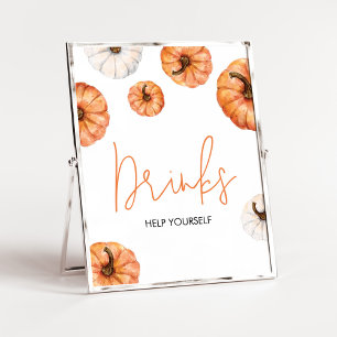 Minimalist Little Pumpkin Baby Shower Drinks Poster