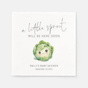 Minimalist Little Sprout Vegetable Baby Shower  Napkin