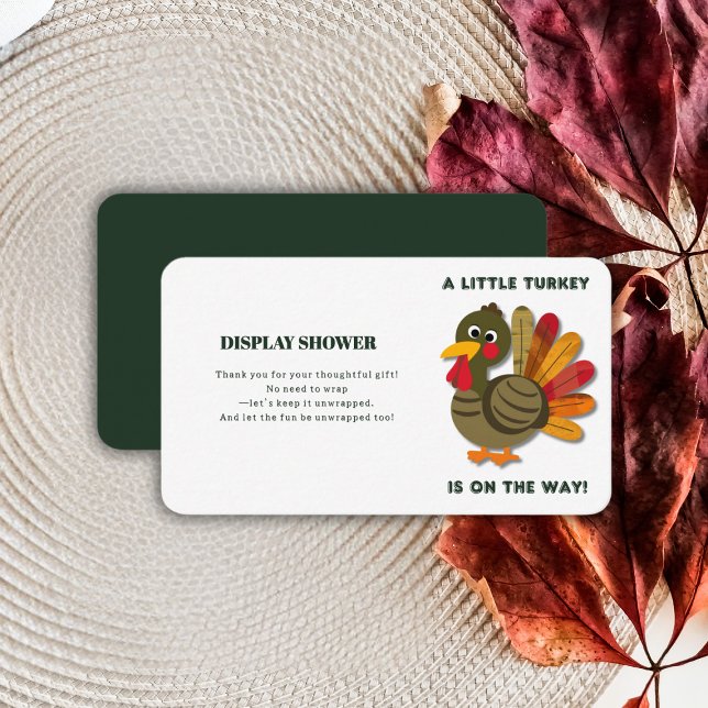 Minimalist Little Turkey Baby Shower Enclosure Card (Creator Uploaded)
