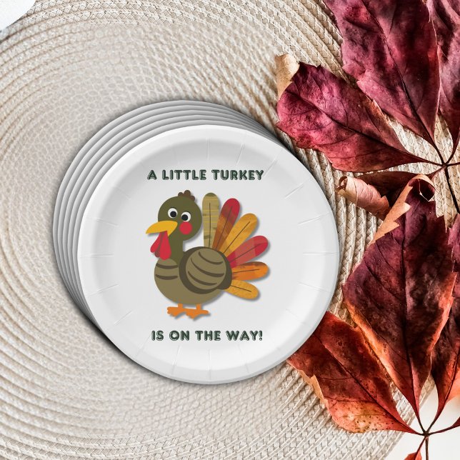 Minimalist Little Turkey Baby Shower Paper Plate (Creator Uploaded)