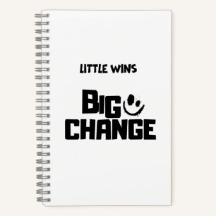 Minimalist Little Wins Big Change Softcover Spiral Notebook