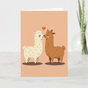 Minimalist Llama Kiss Card