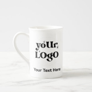 Minimalist Logo and Text Business Bone China Mug