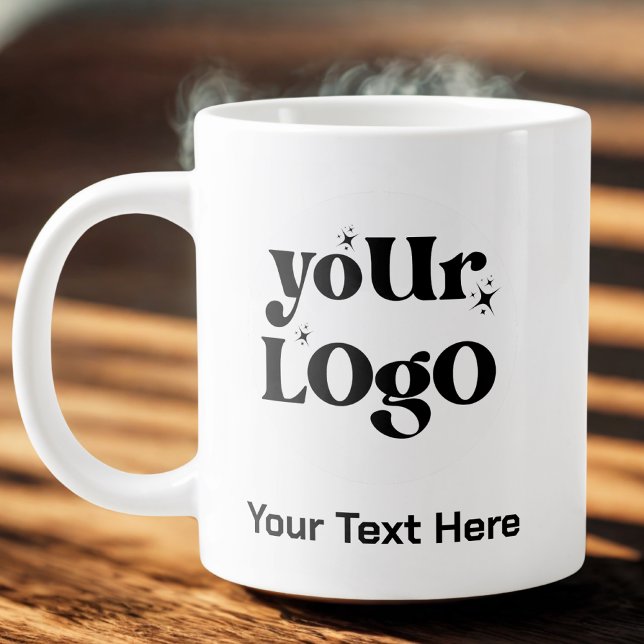 Minimalist Logo and Text Business Large Coffee Mug (Creator Uploaded)