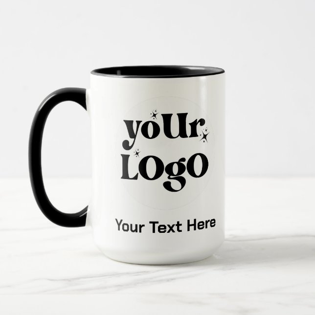 Minimalist Logo and Text Business Mug (Left)