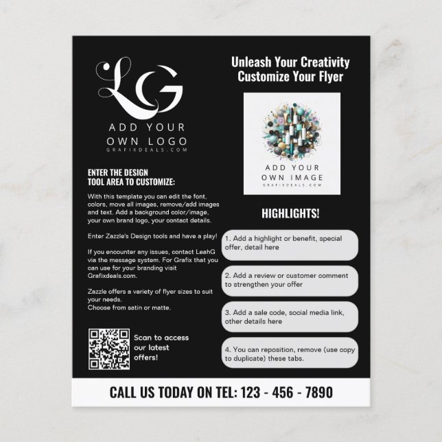 ⭐️Minimalist Logo BLACK WHITE Simple Template Flyer (Front)