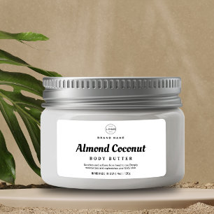 Minimalist Logo Body Scrub Cosmetic Jar Product Label