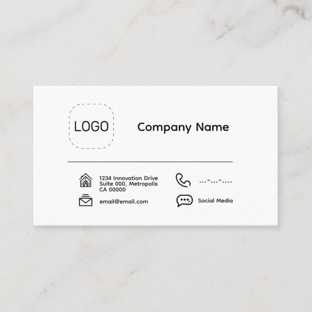 Minimalist Logo Business Card (Front)