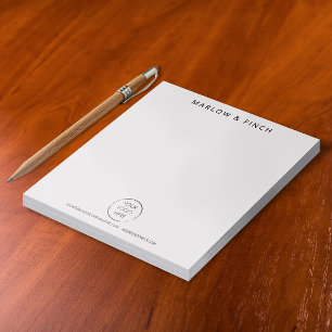 Minimalist Logo, Business Name, and Contact Info Notepad
