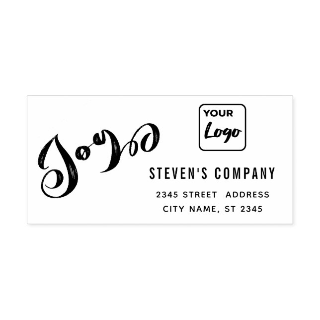 Minimalist logo calligraphy calligraphy joy  self- self-inking stamp (Design)