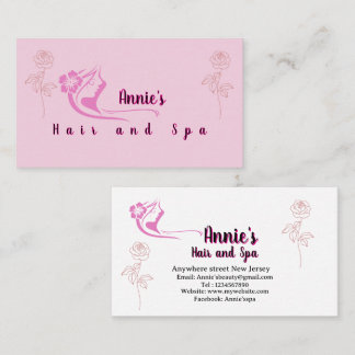 Minimalist logo hair and Spa beauty Business Card