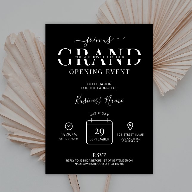 Minimalist Logo Here Grand Opening Business Invitation (Creator Uploaded)