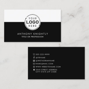 Minimalist Logo Icons Social Media Colour Block Business Card