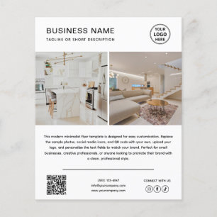Minimalist Logo Photo White Business Promotional Flyer