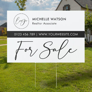 Minimalist Logo Property Agent House For Sale Garden Sign