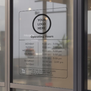 Minimalist Logo QR Code Business Opening Hours
