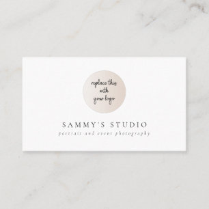 Minimalist Logo QR Code Photography Studio Busines Business Card