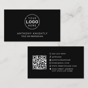 Minimalist Logo QR Code Social Media Icons Business Card