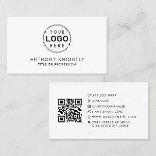 Minimalist Logo QR Code Social Media Icons Business Card