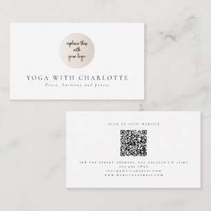 Minimalist Logo QR Code Yoga Business Card