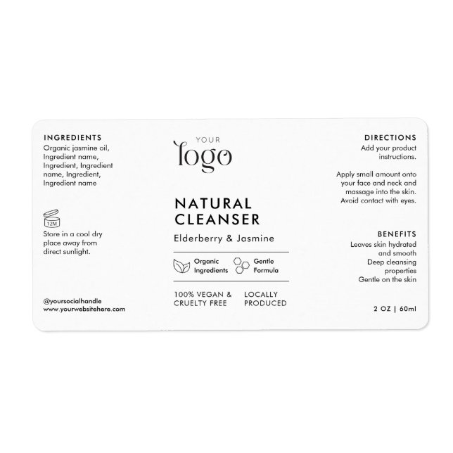 Minimalist Logo Serum 2OZ Dropper Cosmo Bottle (Front)