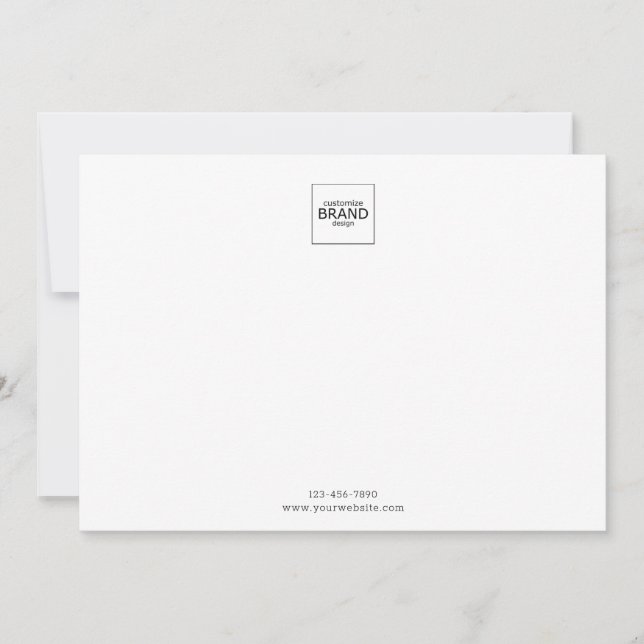 Minimalist Logo Simple Brand Note Card (Front)