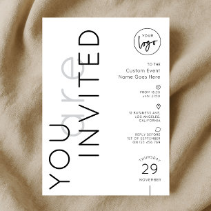 Minimalist Logo Simple Gala Dinner Business Event Invitation