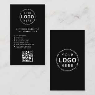 Minimalist Logo Social Media Icons QR Code Business Card