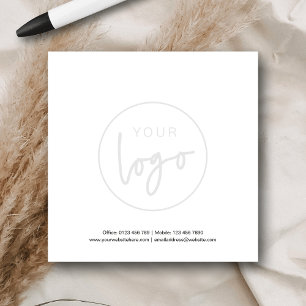 Minimalist Logo Watermark Branded Business Info Post-it Notes
