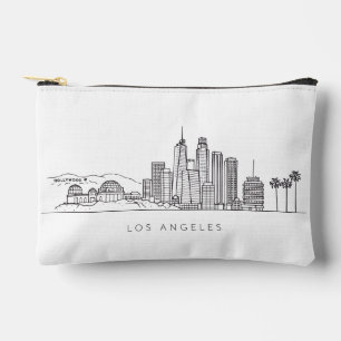 Minimalist Los Angeles Skyline Illustration Accessory Pouch