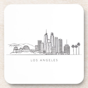 Minimalist Los Angeles Skyline Illustration Coaster