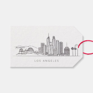 Minimalist Los Angeles Skyline Illustration Gift Tags