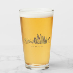 Minimalist Los Angeles Skyline Illustration Glass