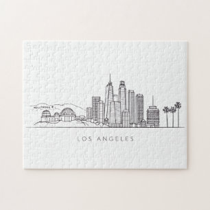 Minimalist Los Angeles Skyline Illustration Jigsaw Puzzle
