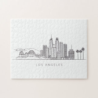 Minimalist Los Angeles Skyline Illustration Jigsaw Puzzle