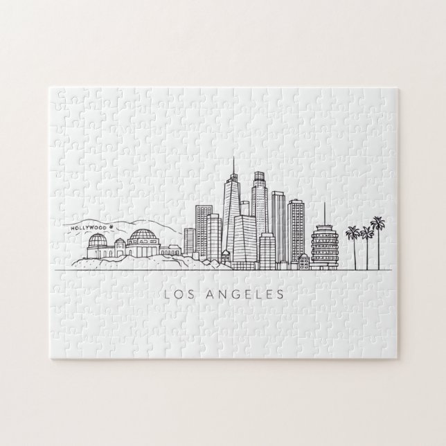 Minimalist Los Angeles Skyline Illustration Jigsaw Puzzle (Horizontal)