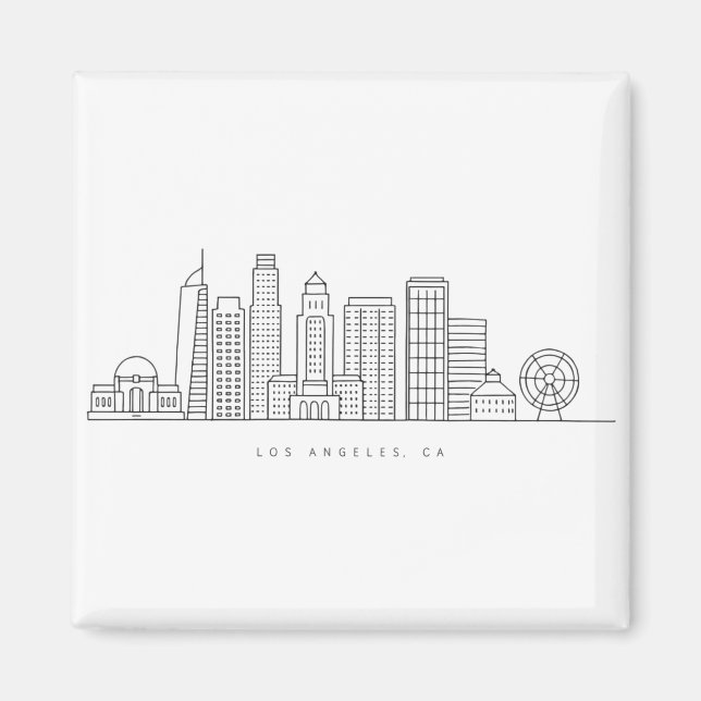 Minimalist Los Angeles Skyline Illustration Magnet (Front)