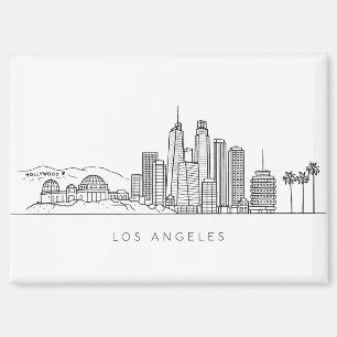 Minimalist Los Angeles Skyline Illustration Magnet