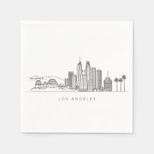 Minimalist Los Angeles Skyline Illustration Napkin