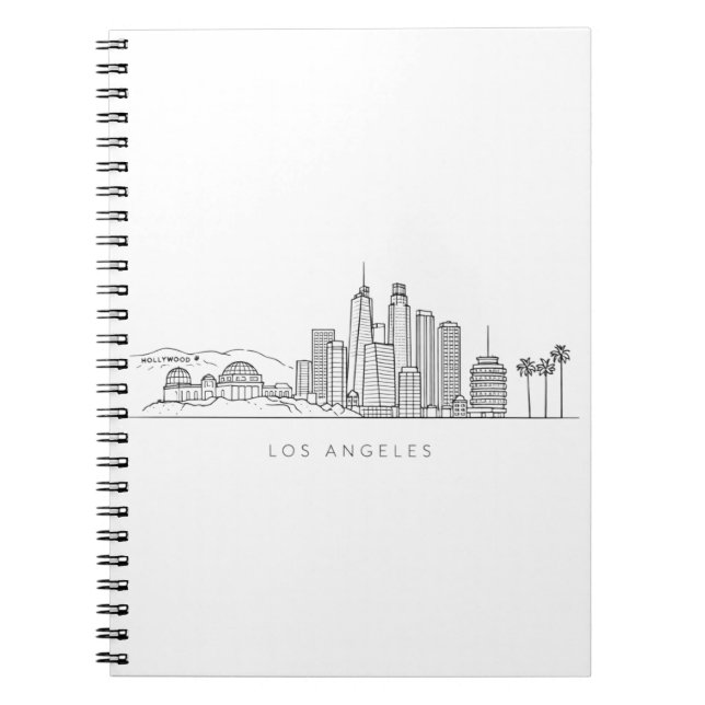 Minimalist Los Angeles Skyline Illustration Notebook (Front)