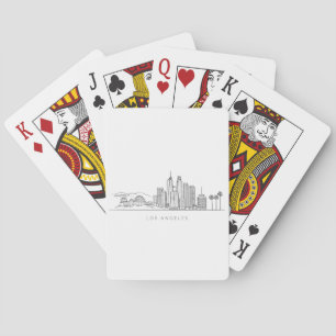 Minimalist Los Angeles Skyline Illustration Playing Cards