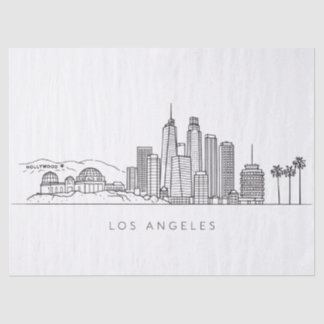 Minimalist Los Angeles Skyline Illustration Tissue Paper