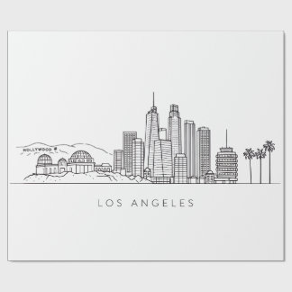 Minimalist Los Angeles Skyline Illustration Wrapping Paper